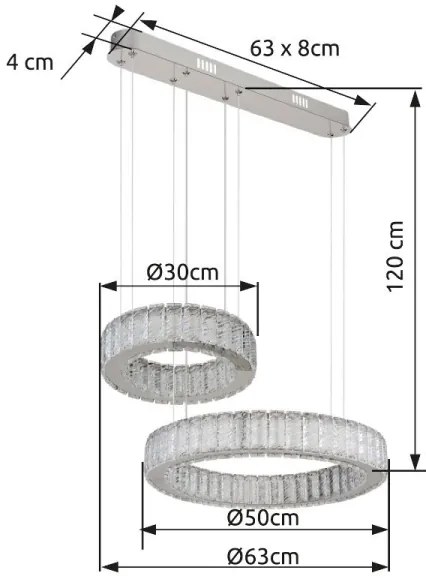 Globo 67162-80 - LED stmievateľný luster na lanku MUCKY 80W/230V 2700-6000K + DO