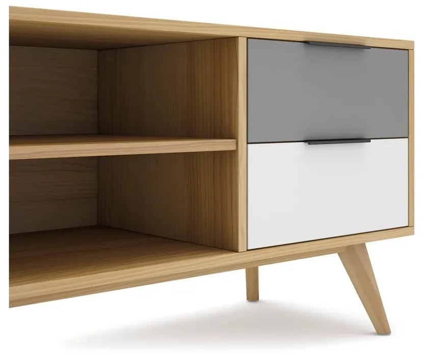 TV stolík z borovicového dreva v prírodnej farbe 180x53 cm Elfa - Marckeric