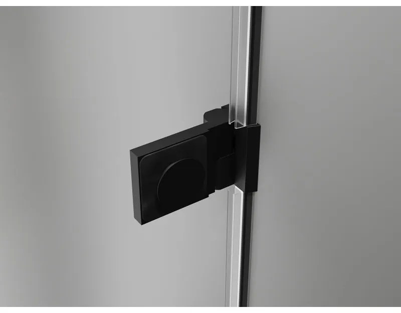Mexen, Mexen Lunar-B výklopné pravé sprchové dvere 65 cm, transparentné, čierne - 832-065-000-70-00-P