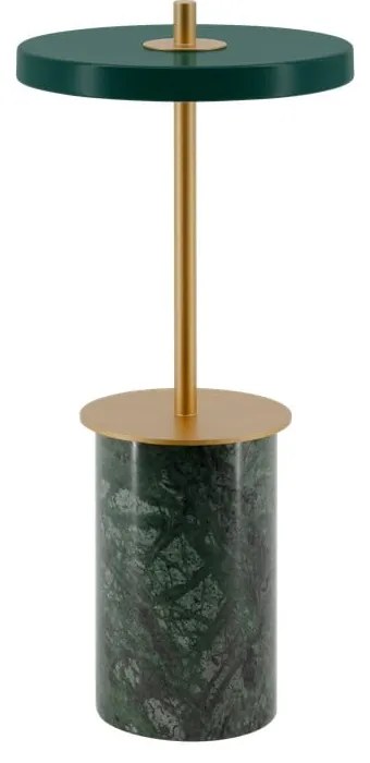 Zelená mramorová LED stolová lampa so stmievačom s kovovým tienidlom (výška 25,5 cm) Asteria Move Mini – UMAGE