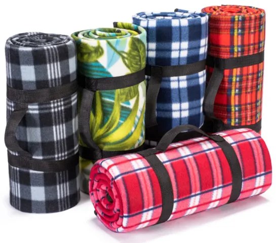 Pikniková deka károvaná, sivá