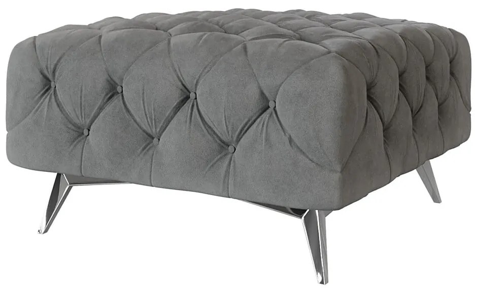 Sivá zamatová podnožka Chelsea – Ropez