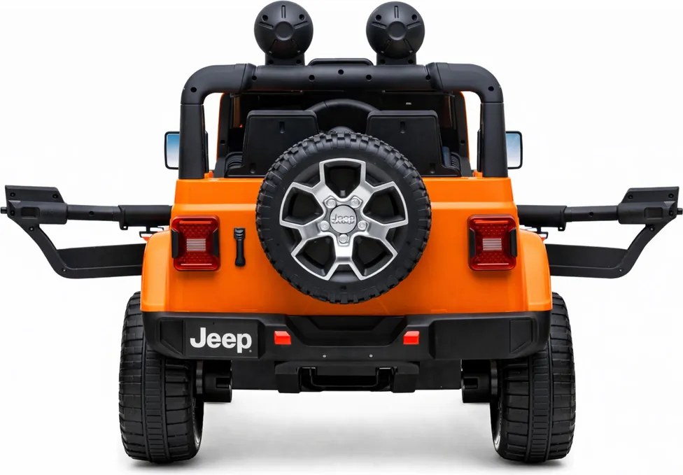 LEAN CARS Elektrické autíčko Jeep Rubicon 4x4, LED, MP3, oranžové