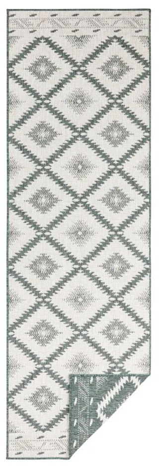 Zeleno-krémový vonkajší koberec NORTHRUGS Malibu, 250 x 80 cm