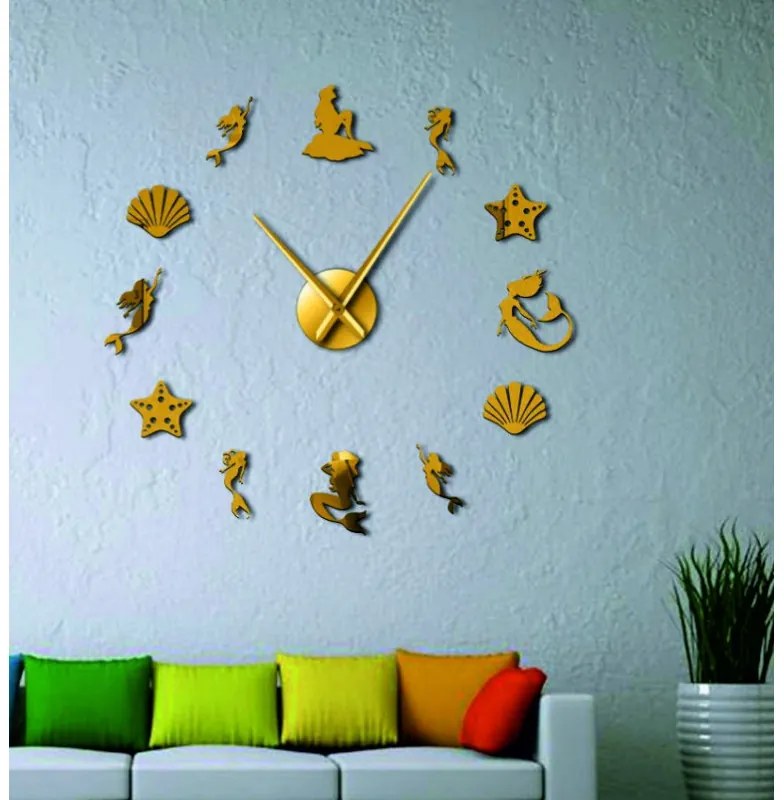 Zrkadlové nástenné hodiny fantázia morská panna l SENTOP 12S068