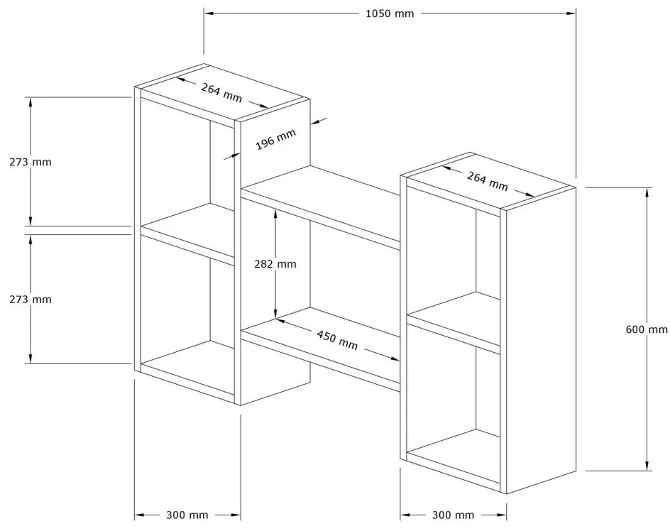 Nástenná polica BAMBI orech svetlý/biela