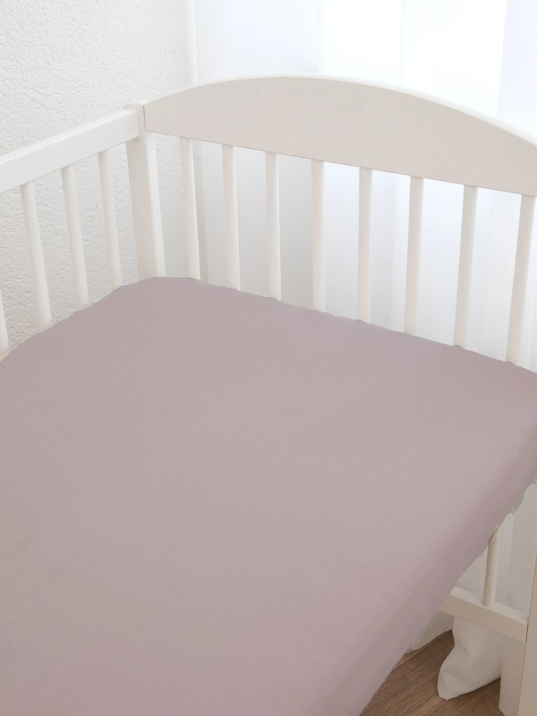 Jersey plachta do postieľky s elastanom Deluxe 70 × 140 cm – cappuccino
