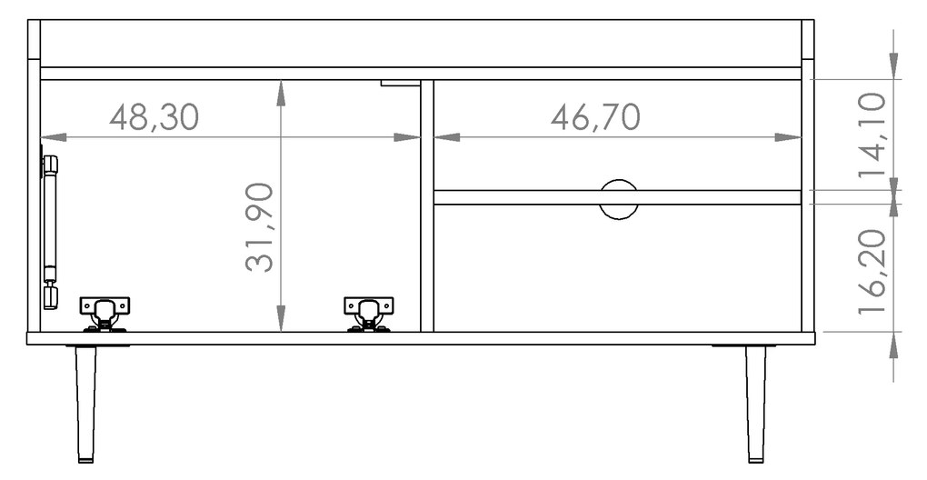 Tv stolík Vasecta RTV100 (dub brandy castello). Akcia -20%. Vlastná spoľahlivá doprava až k Vám domov. 1051903