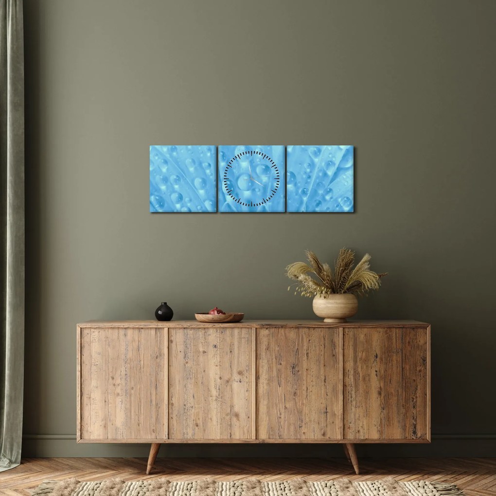Obraz - Makro záber kvetu (s hodinami) (90x30 cm)