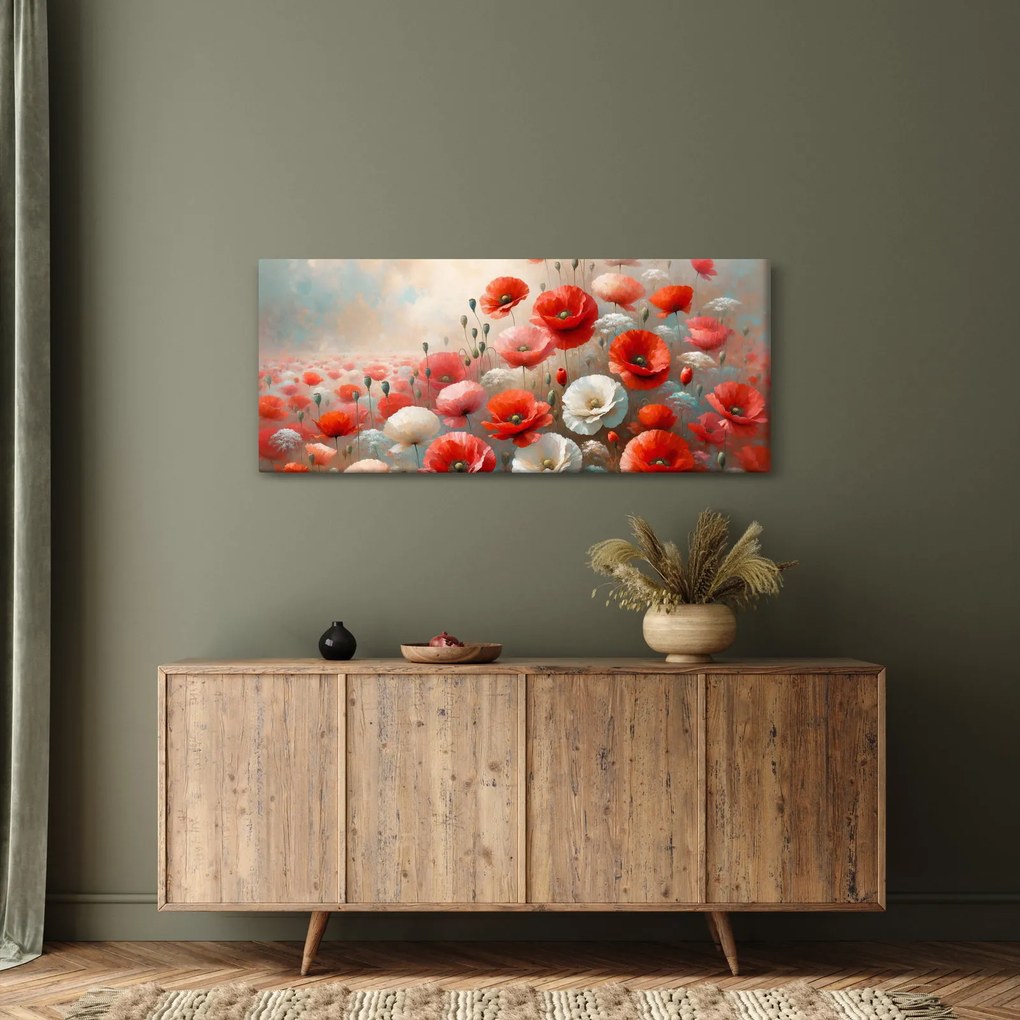 Obraz - Maľba vlčích makov (120x50 cm)
