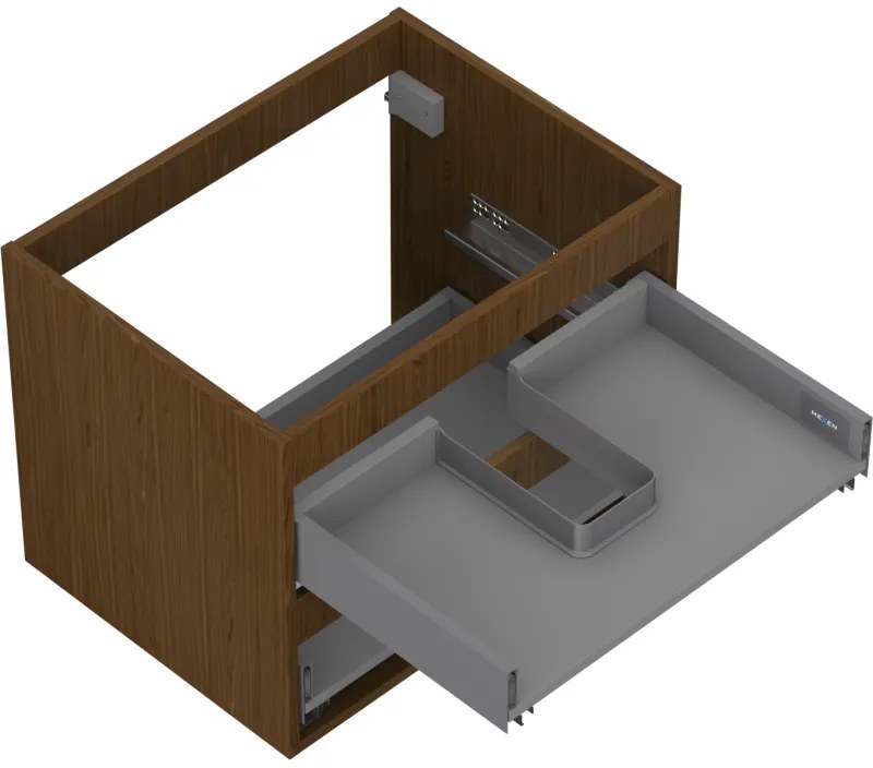 Mexen Box-A, závesná skrinka 60 cm, 2 zásuvky, orech, 91AX0-0600-470-2-86