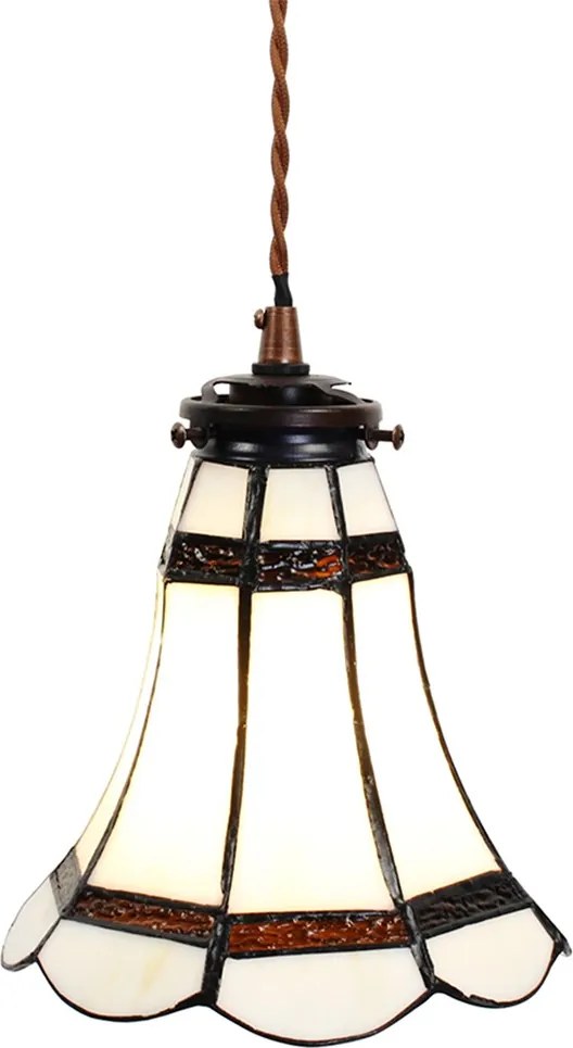 Stropná Tiffany lampa hnedé pruhy BrownLine - Ø 15*115 cm E14/max 1*25W