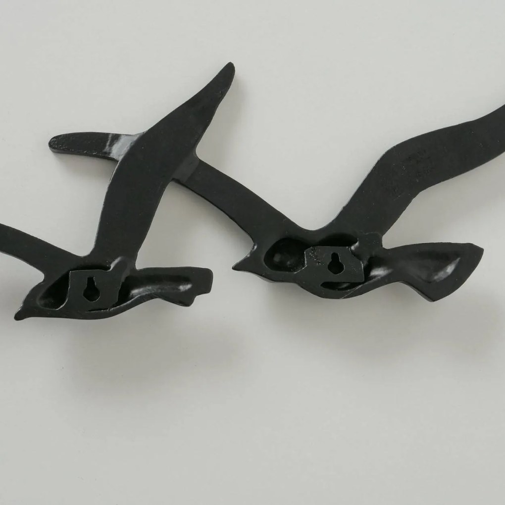 Kovová dekorácia na stenu Black Bird 13x35 cm + 12x40 cm