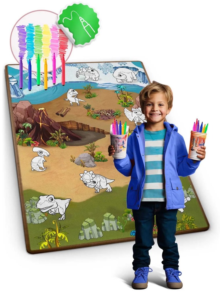 Rolovaná penová podložka na vyfarbovanie 120 x 90 x 0,3 cm Ricokids RK-344