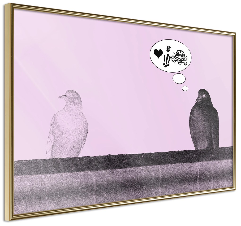 Artgeist Plagát - Courtship [Poster] Veľkosť: 30x20, Verzia: Zlatý rám s passe-partout