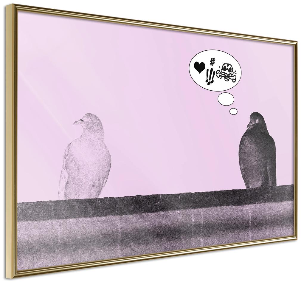 Artgeist Plagát - Courtship [Poster] Veľkosť: 90x60, Verzia: Zlatý rám s passe-partout