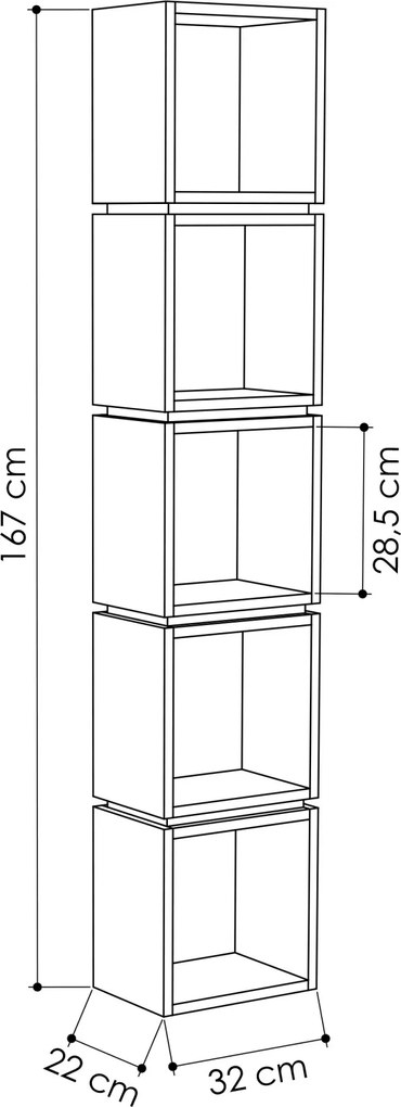 Moderná knižnica Houseland Multi dub prírodný/biela