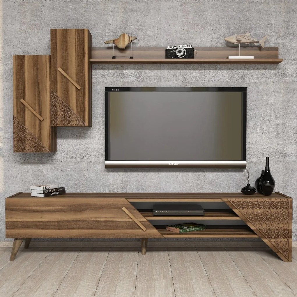 Obývacia stena Beril 180 cm tmavohnedá