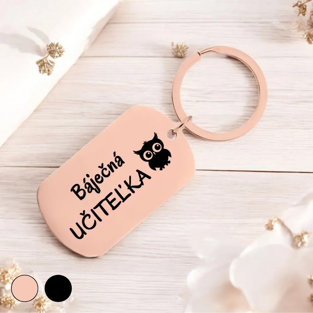 Ahome Krásna kovová kľúčenka - Báječná učiteľka Vyberte farbu: Čierna