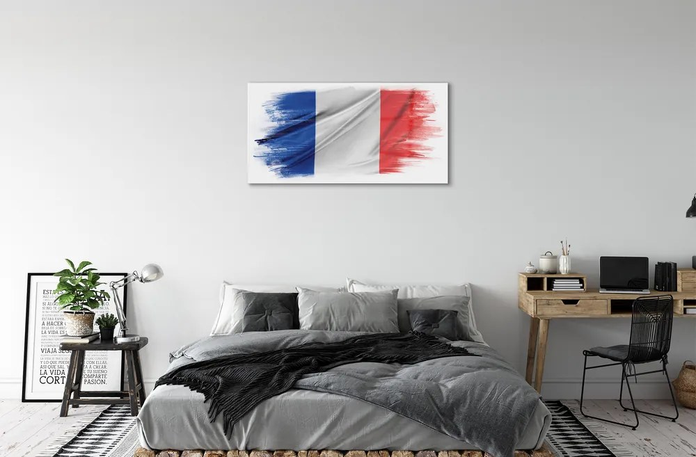 Sklenený obraz vlajka Francúzsko 100x50 cm