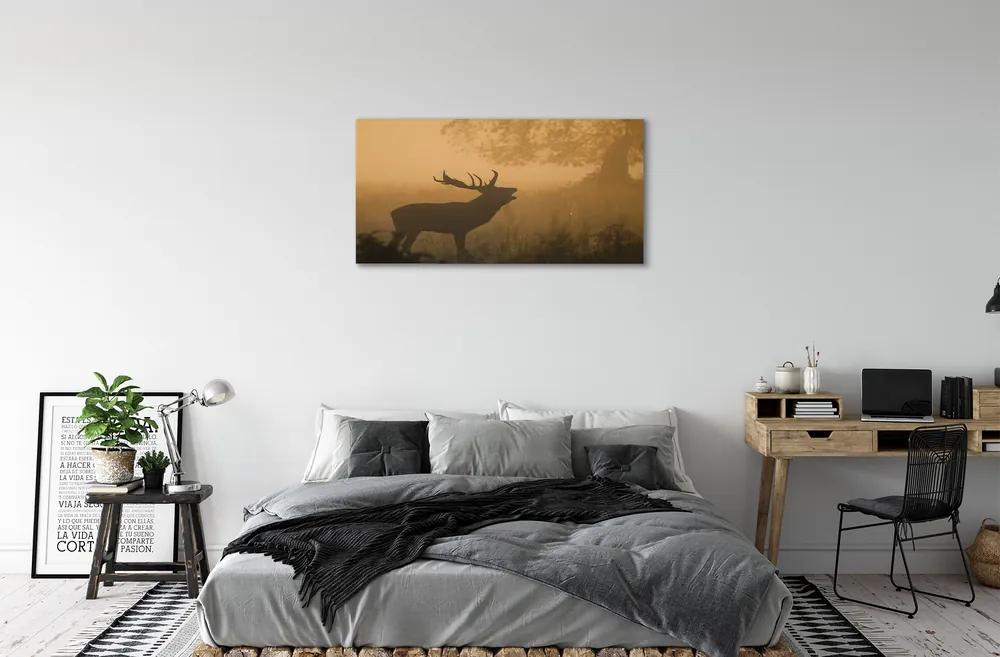 Obraz na plátne jeleň sunrise 120x60 cm