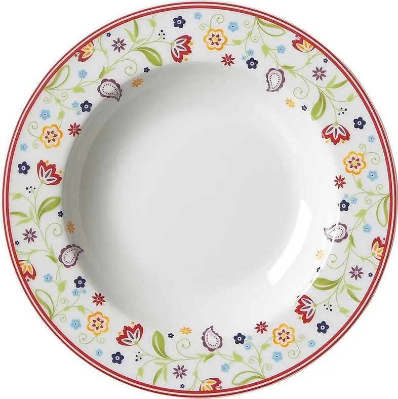 Jedálenský servis (12 dielov) Shanti Doppio, farebné kvety