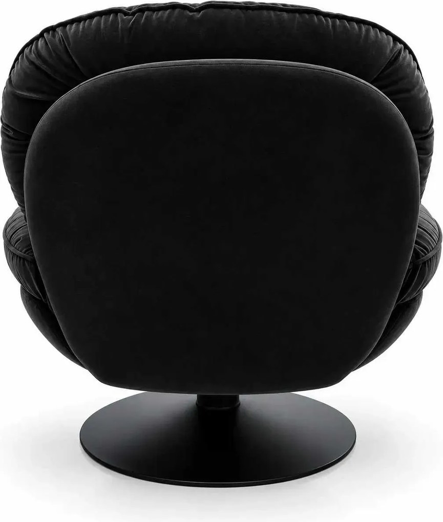 LuxuryForm DESIGN Otočné relaxačné kreslo LUNA s podnožkou – čierne