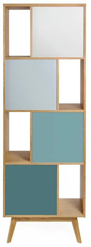 Knižnica s dvierkami v tyrkysovomodrej farbe Woodman Avon