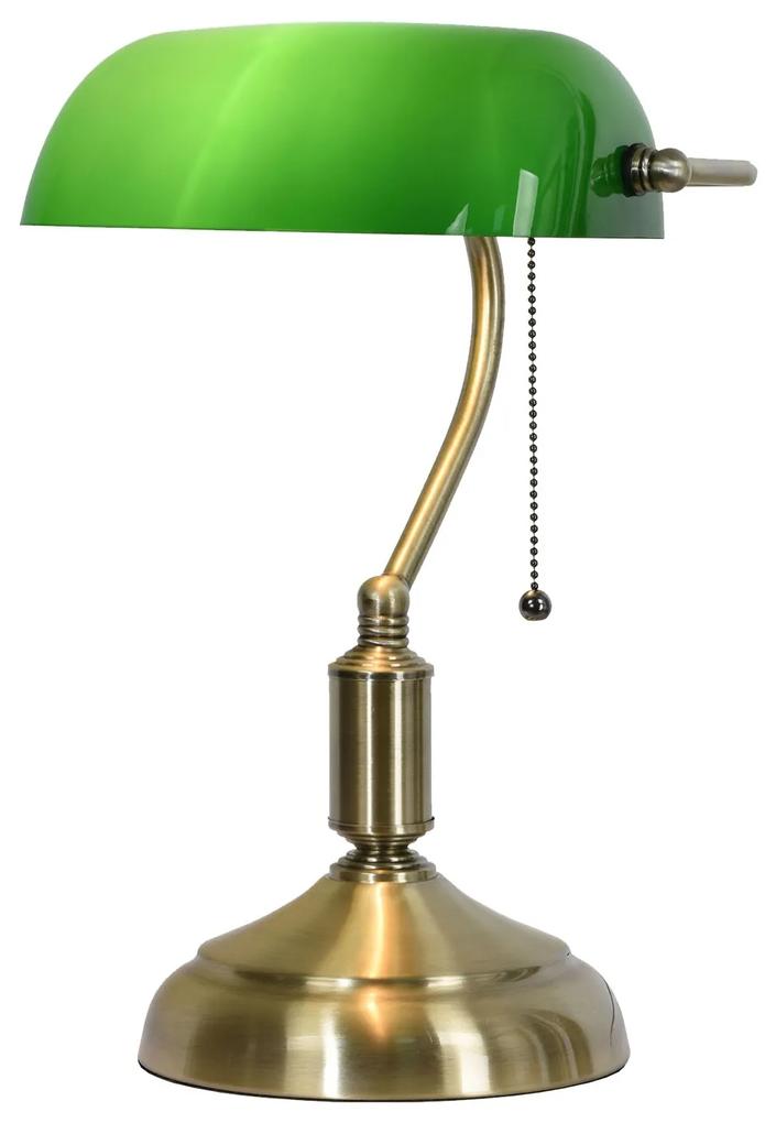Stolná lampa so zeleným skleneným tienidlom Greenbank - 27 * 17 * 41 cm E27 / max 1 * 60W