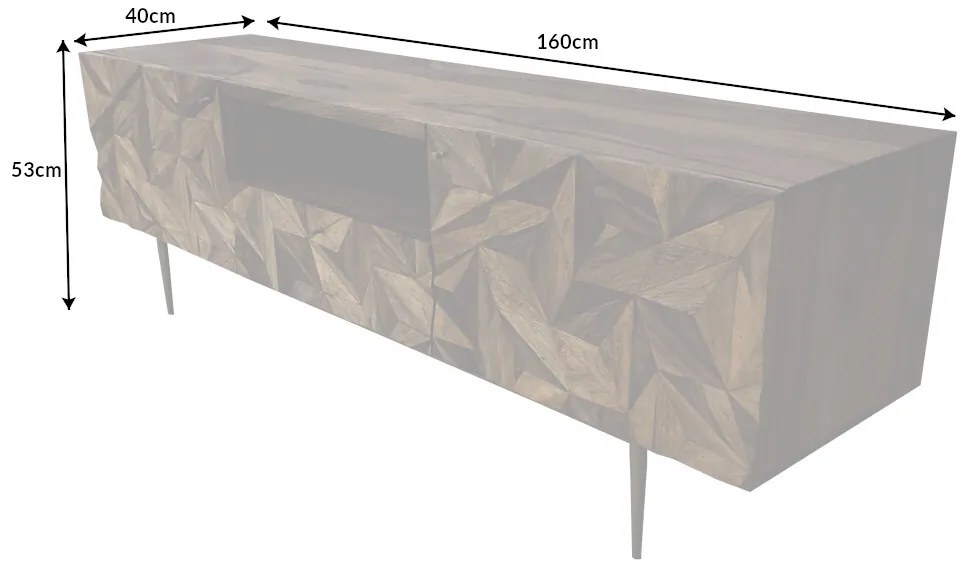 Dizajnový TV stolík Lassie 160 cm Sheesham