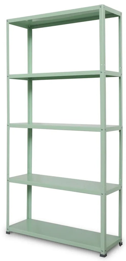 Zelený skrutkový kovový regál 180x90x30, 5 políc, nosnosť 80 kg na jednu policu