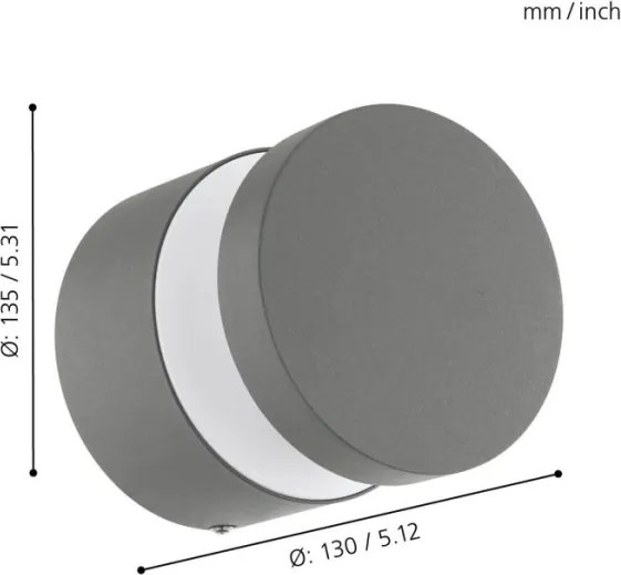 Eglo 97301 - LED Vonkajšie nástenné svietidlo MELZO LED/11W/230V šedá