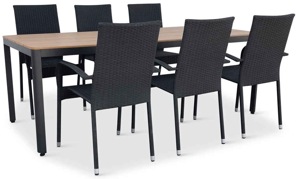Záhradný jedálenský set Milano + 6x ratanová stolička Paris