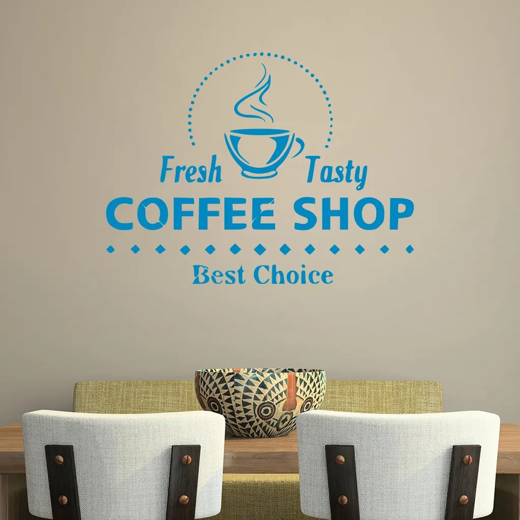 Veselá Stena Samolepka Chuť čerstvej kávy Farba: oranžová, Veľkosť: 40 x 30 cm