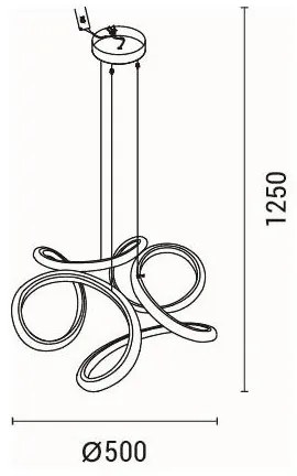 LED Luster na lanku LED/24W/230V 3000K 50x120 cm