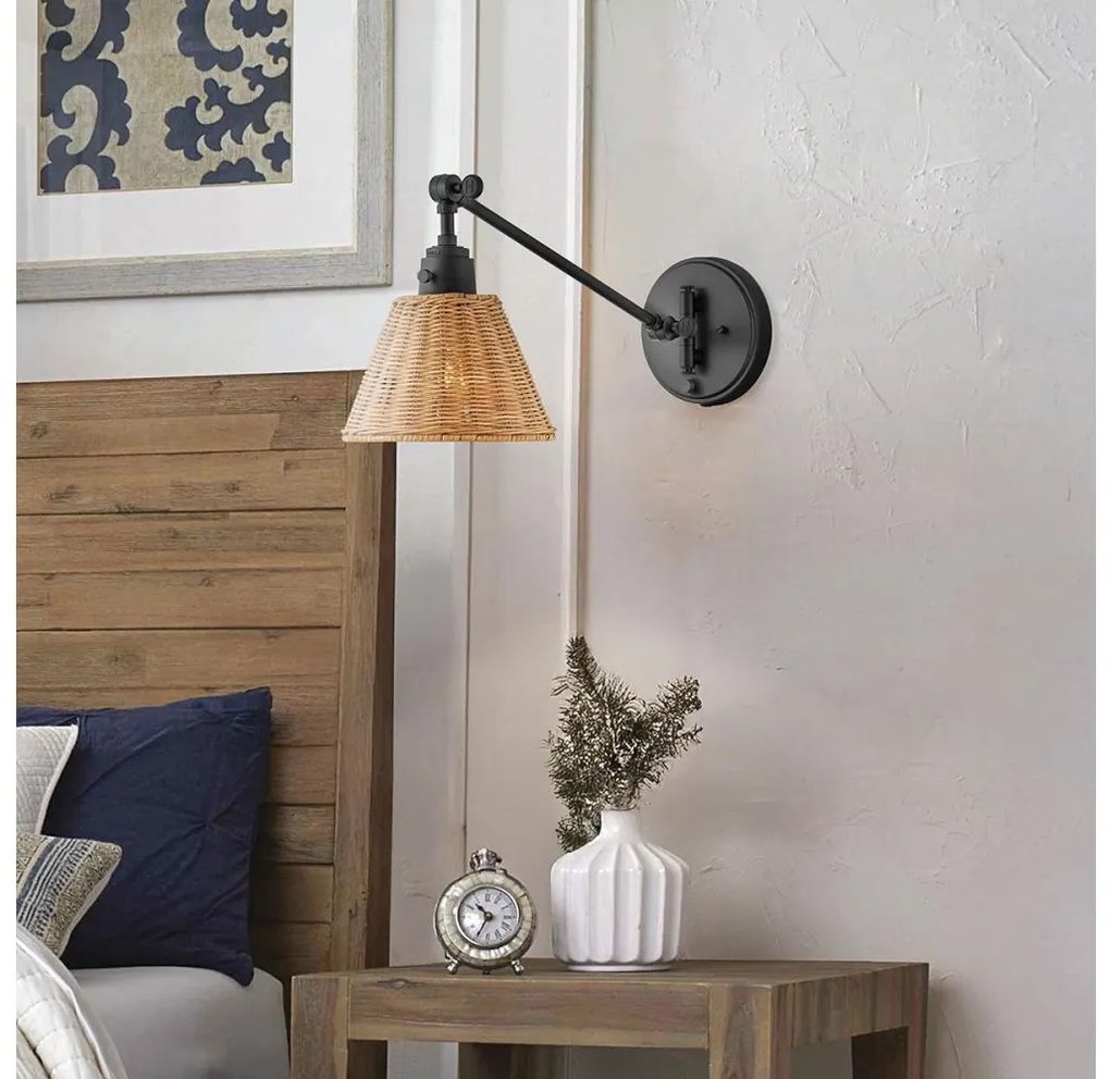 Hinkley HK-ARTI-1W-BK-NR-Bodové nástenné svietidlo ARTI 1xE27/60W/230V čierna/hnedá