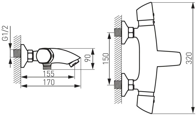 F-Design Stabilla, termostatická vaňová batéria bez sprchovej sady, chróm lesklý, FD1-TS01-1-11