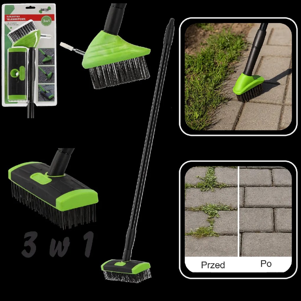 Garden Line 3-v-1 teleskopická kefa na burinu/dlažobné kamene