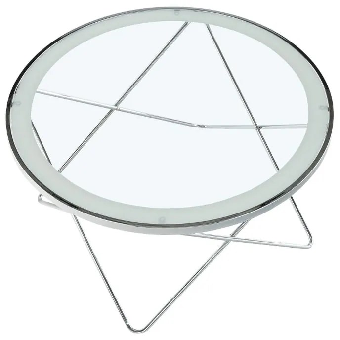 Kondela Konferenčný stolík LEONEL, chróm/číre sklo