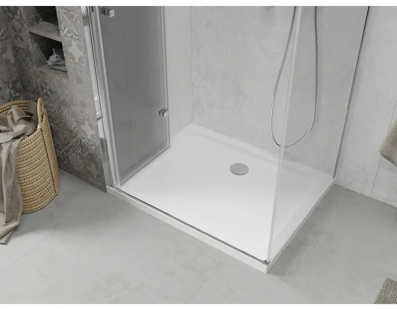 Mexen Lima sprchovací kút 80x100cm, 6mm sklo, chrómový profil - číre sklo + Slim sprchová vanička - 856-080-100-00-00-4010