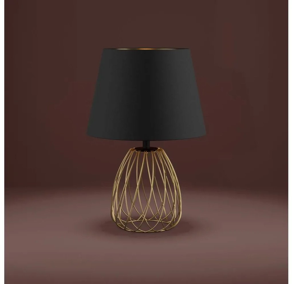 Eglo 390039 - Stolná lampa JAZMINIA 1xE27/40W/230V čierna/zlatá