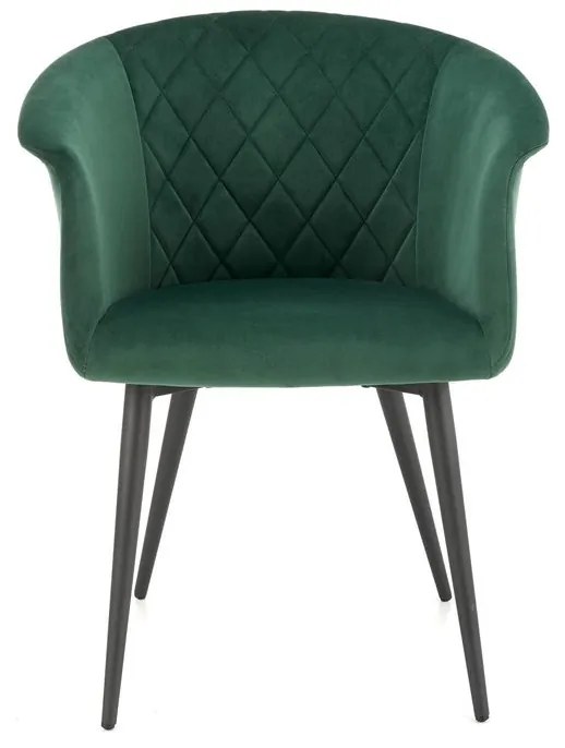 Halmar Jedálenská zamatová stolička K421 - tmavě zelená