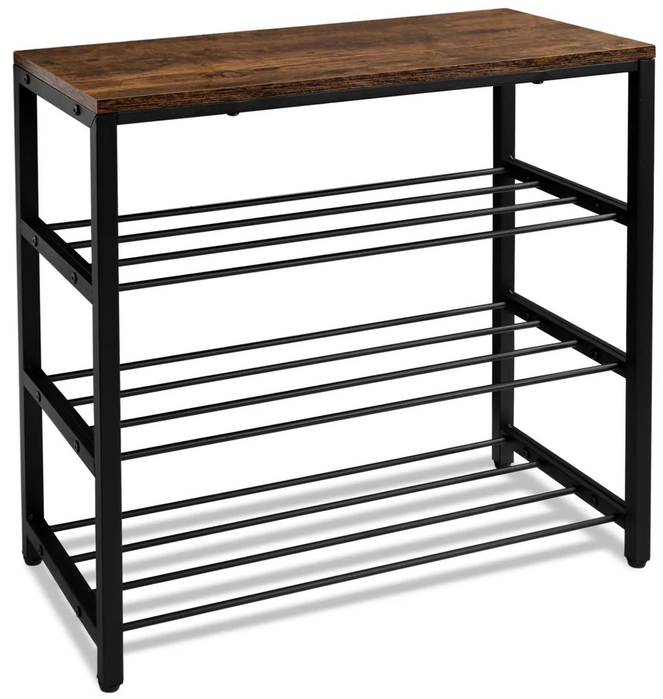 Botník STELLA 3 police rustikálny hnedý