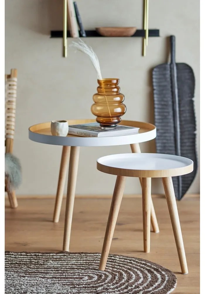 Bambusové okrúhle odkladacie stolíky v súprave 2 ks ø 60 cm Cappuccino – Bloomingville