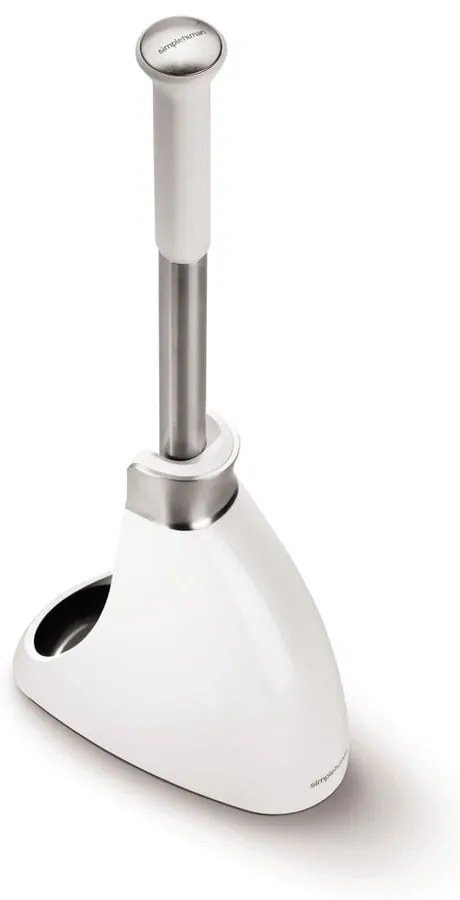 Biela oceľová WC kefa - simplehuman