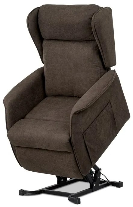 Autronic BONTEC Polohovacie kreslo, elektrické káblové ovládanie, hnedá, látka, TV-1190 BR2 Farba: Šedá