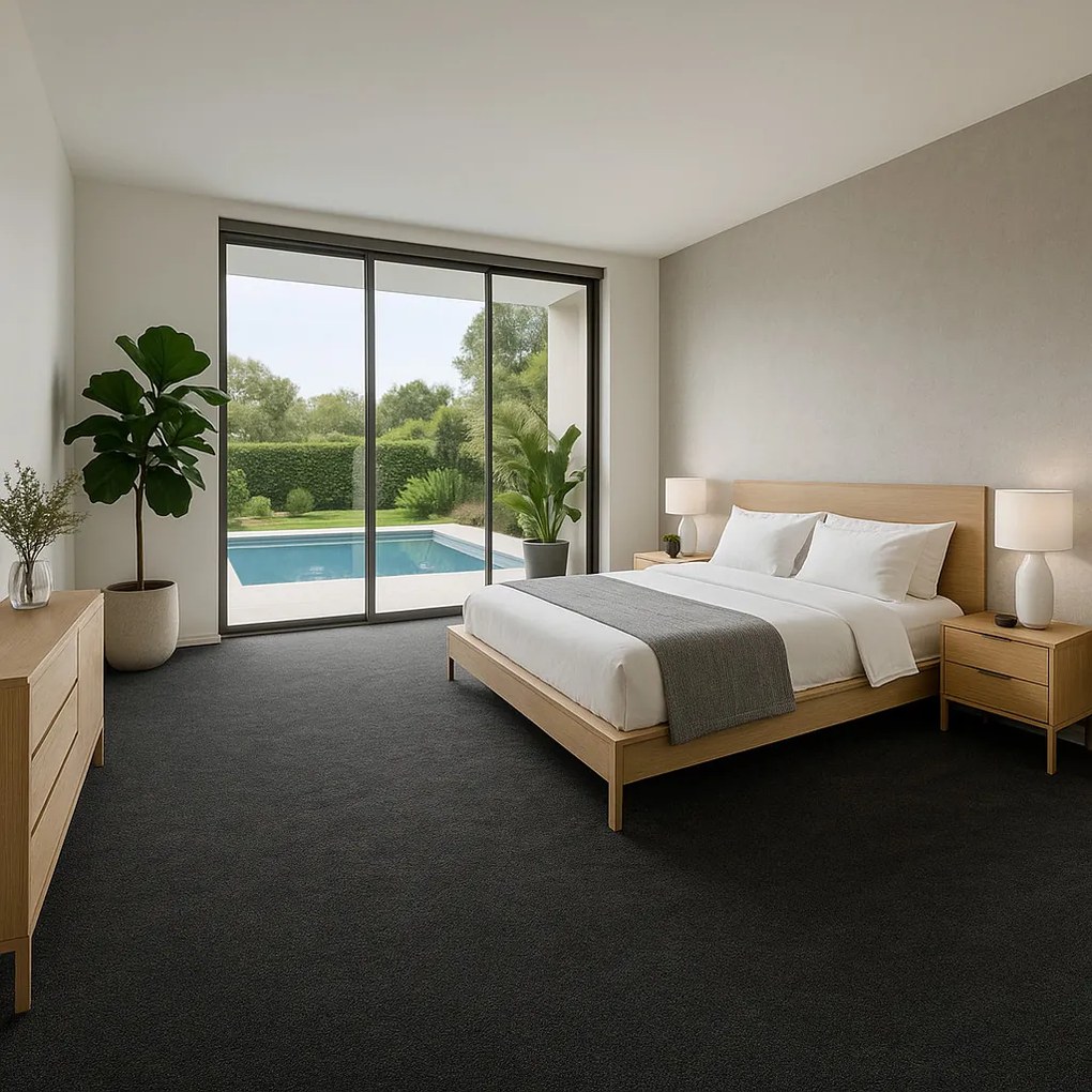 Vopi, Koberec metráž Eton čierny 78 - neúčtujeme odrezky z role, na mieru, šíře 1,33m,1m,2m,3m,4m,na mieru, neúčtujeme odrezky, čierna, filc, kuchyňa