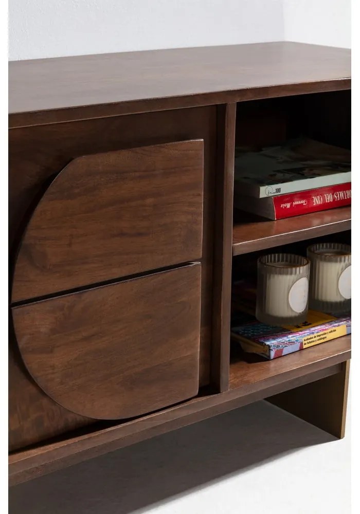 Hnedý TV stolík z mangového dreva 145x55x40 cm Trisha – MOME