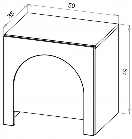 Nočný stolík Arco 50 cm biela
