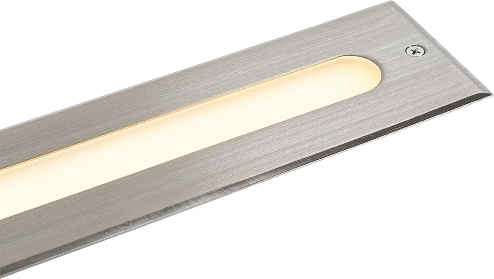 Sada 2 moderných zemných bodových svetiel oceľ 50 cm vrátane LED IP65 - Eline